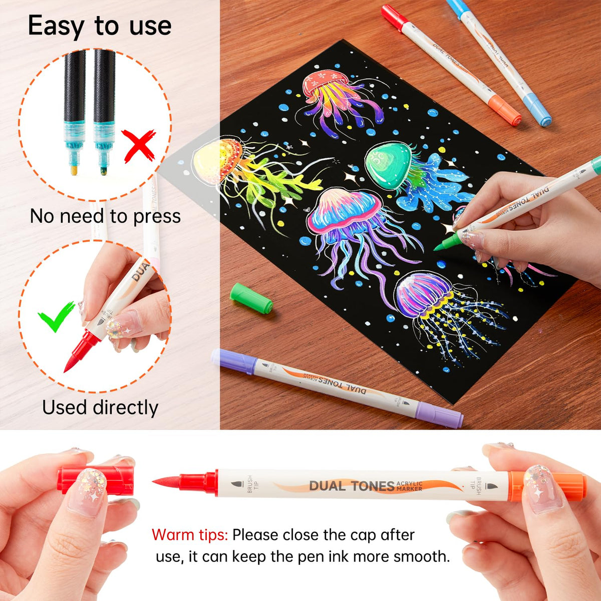 Shuttle Art 96 Colors Dual Tone Refillable Acrylic Markers with 100 Refills