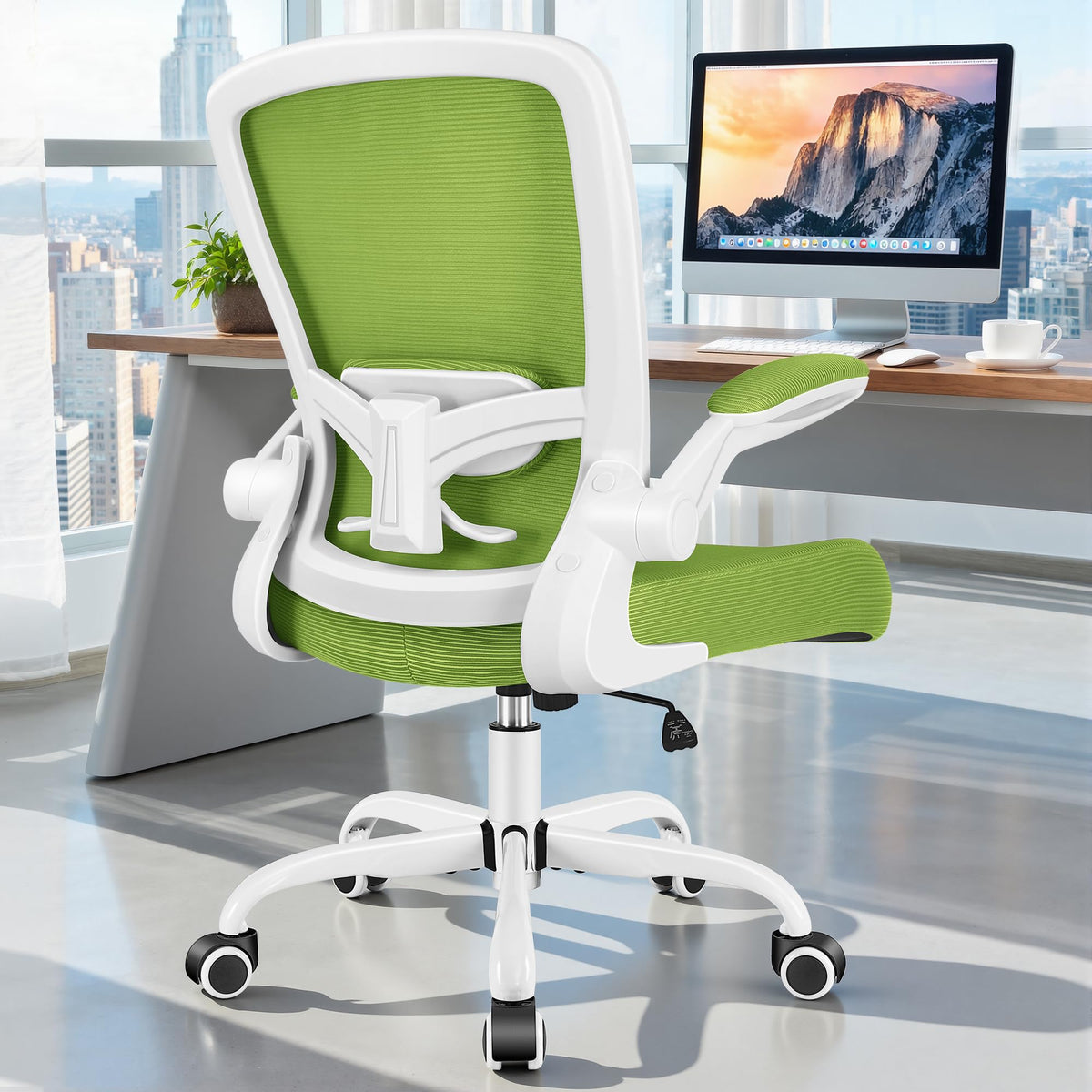 FelixKing Office Chair, Ergonomic Desk Chair Breathable Mesh Chairs Adjustable High Back Lumbar Support Flip-up Armrests, Executive Rolling Swivel Comfy Computer Chairs Home Office Black