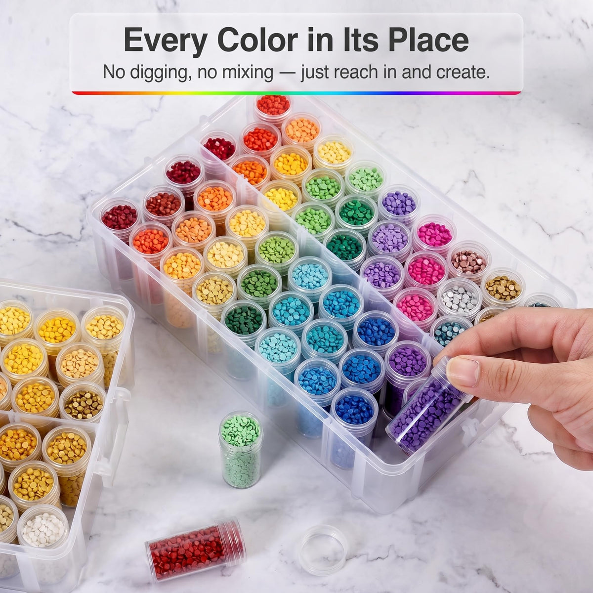 Diamond Art Storage Organizer, 200 Jars, 4-Tier Stackable Case