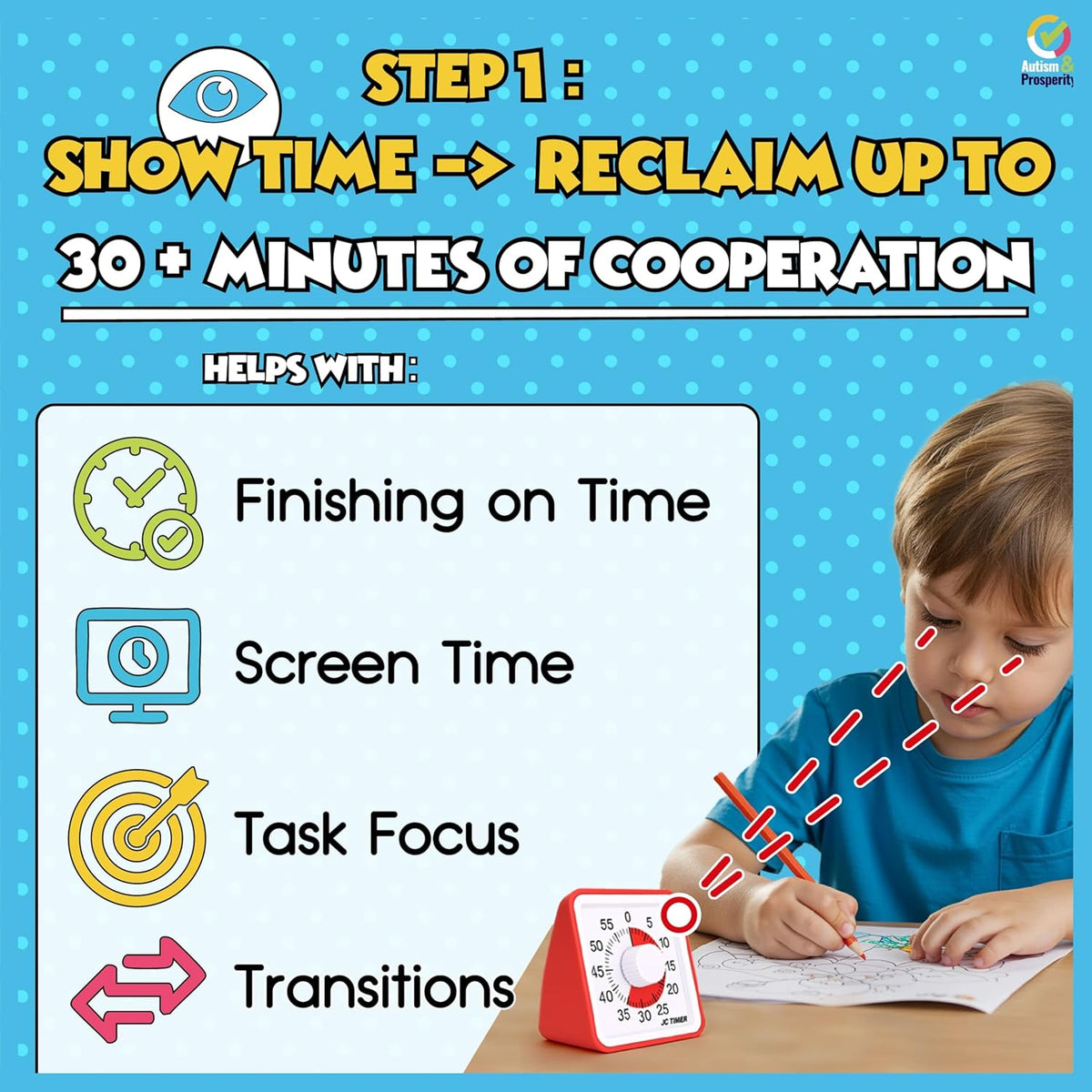 Autism & Prosperity Time Schedule Tasks - Autism Learning Materials, Special Education Autism Sensory Products, Sensory Toys for Kids with Autism, Visual Schedule for Kids with Autism Age 4 5 7 8 12