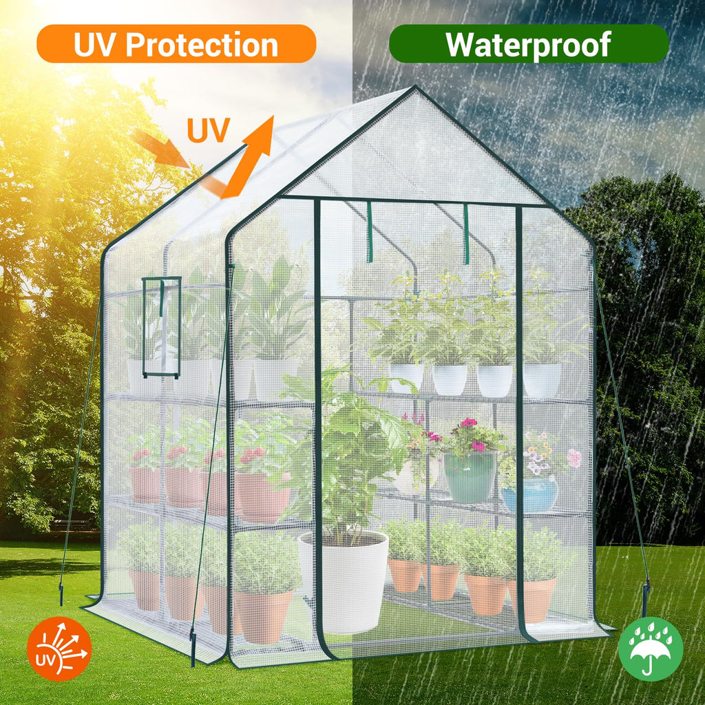 Ohuhu Plastic Greenhouse with 3–4 Tiers, Up to 22.56 Sq Ft