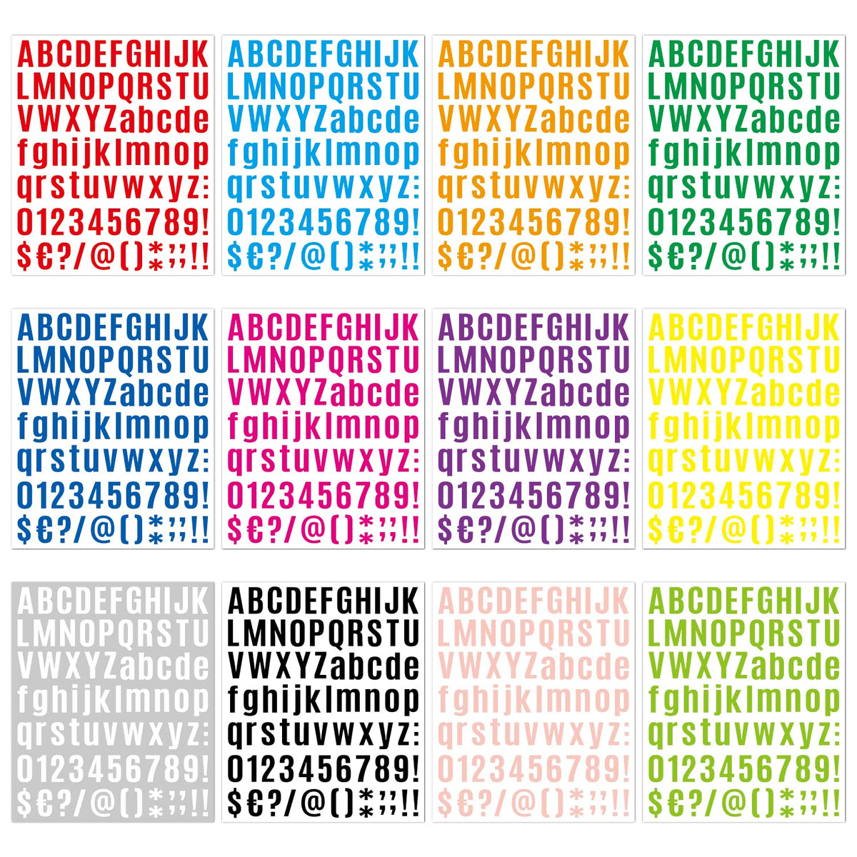 1512 Letter Stickers 12 Sheets Alphabet Stickers Vinyl Self-Adhesive Number Alphabet Vinyl Stickers, Mailbox Numbers Labels DIY Crafts Art Making, Decals for Sign,Scrapbook, Classroom Decor, Door