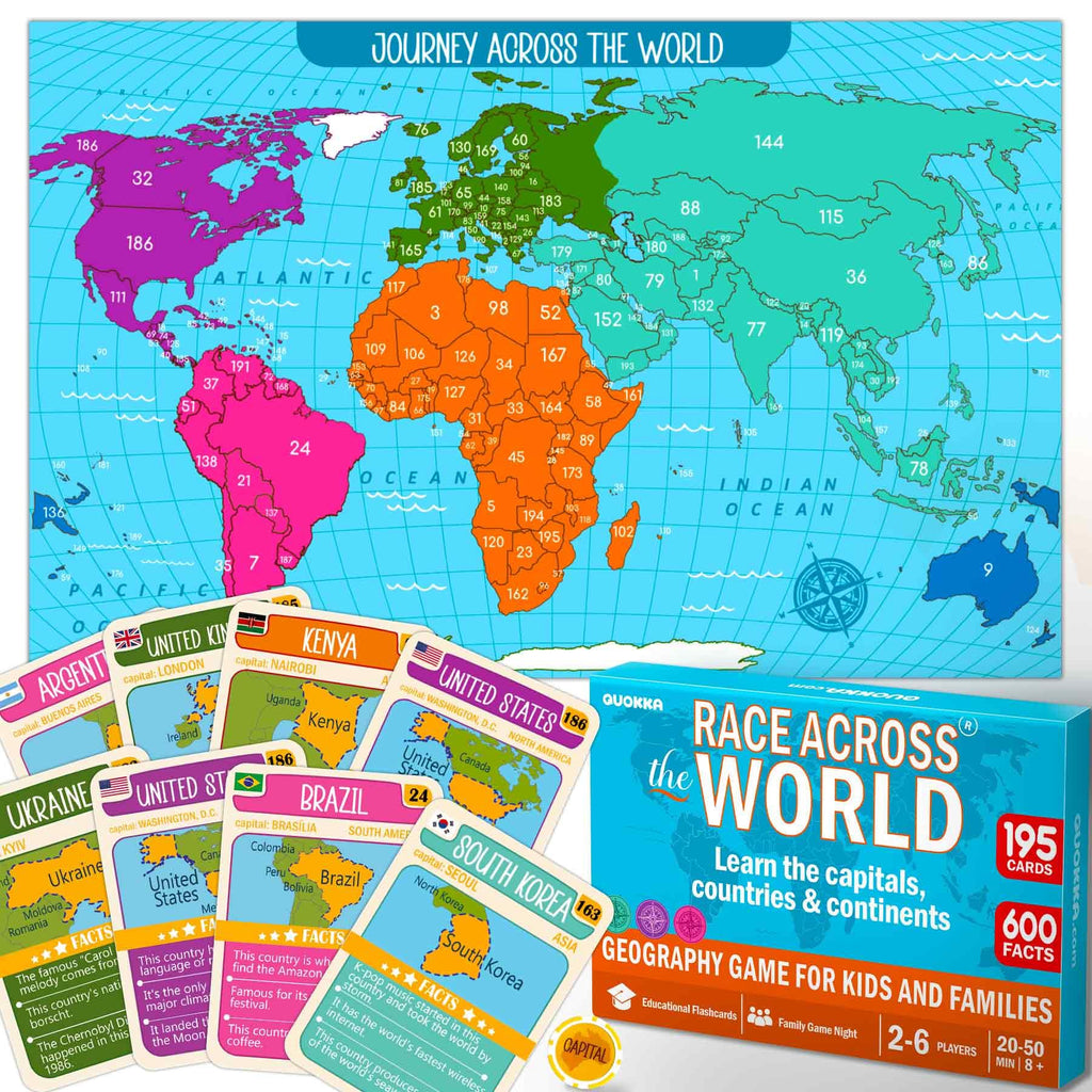 Quokka: Race Across the World — Educational Geography Board Game, Ages 8+ (2–8 Players)
