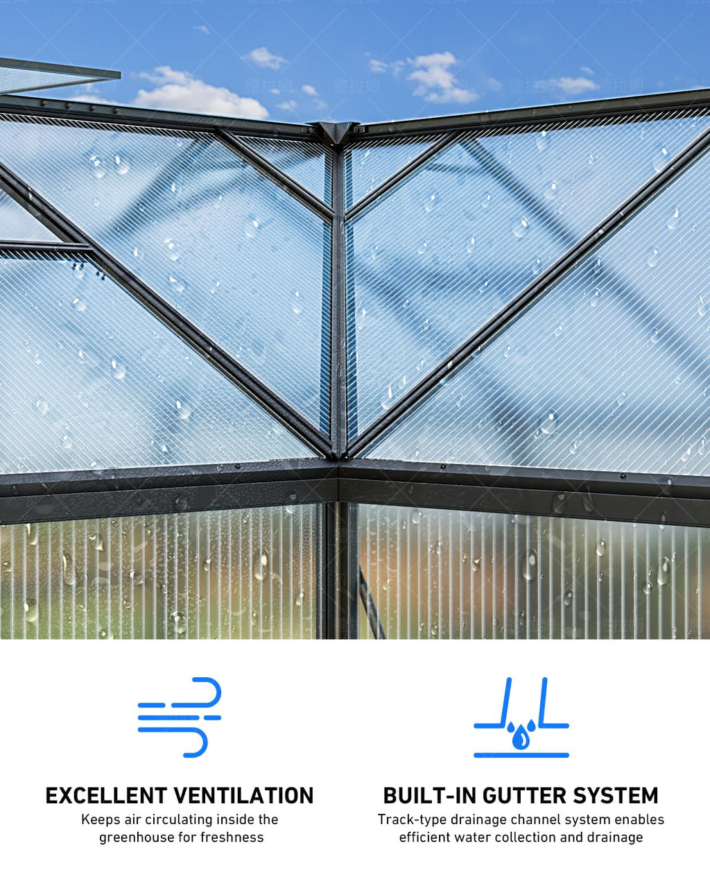 Windproof Tunnel Greenhouse with Thermometer (Multiple Sizes)