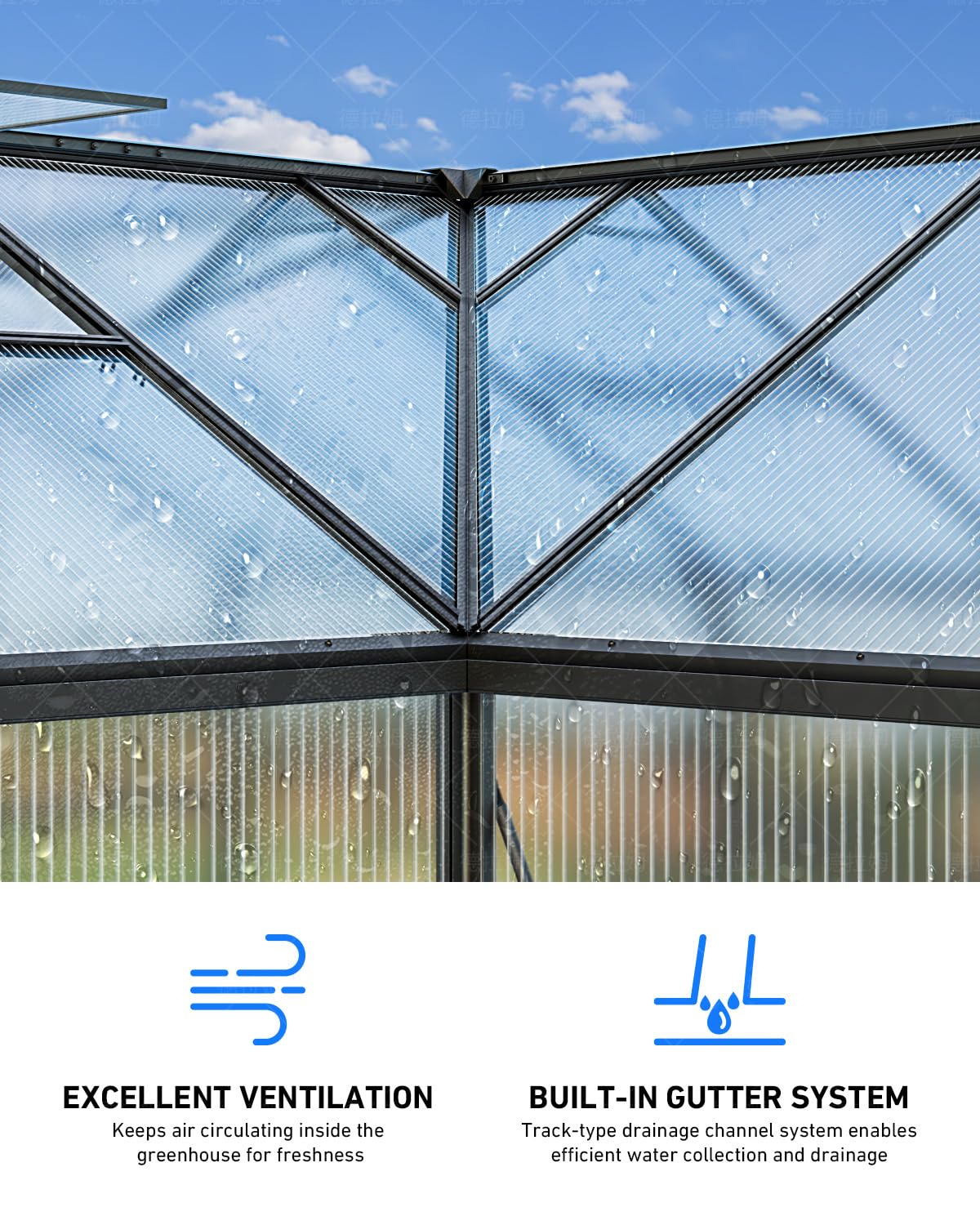 Windproof Tunnel Greenhouse with Thermometer (Multiple Sizes)