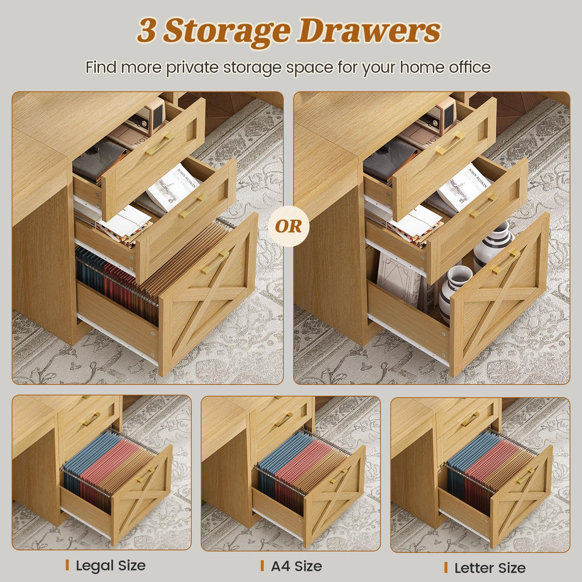 SEDETA 96.5-Inch Two-Student Desk with Drawers