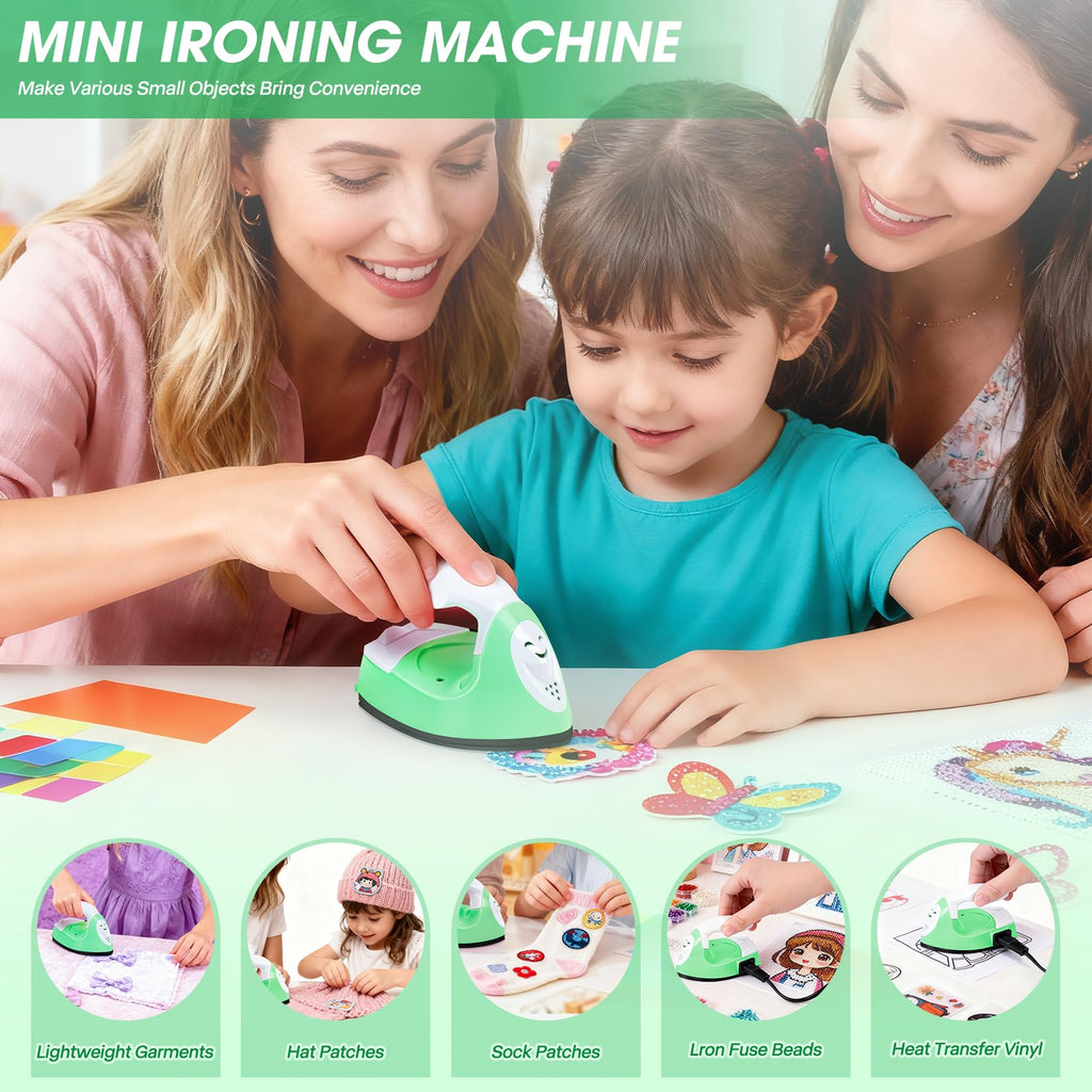 Mini Heat Press Portable Craft Iron For Fuse Beads, Black