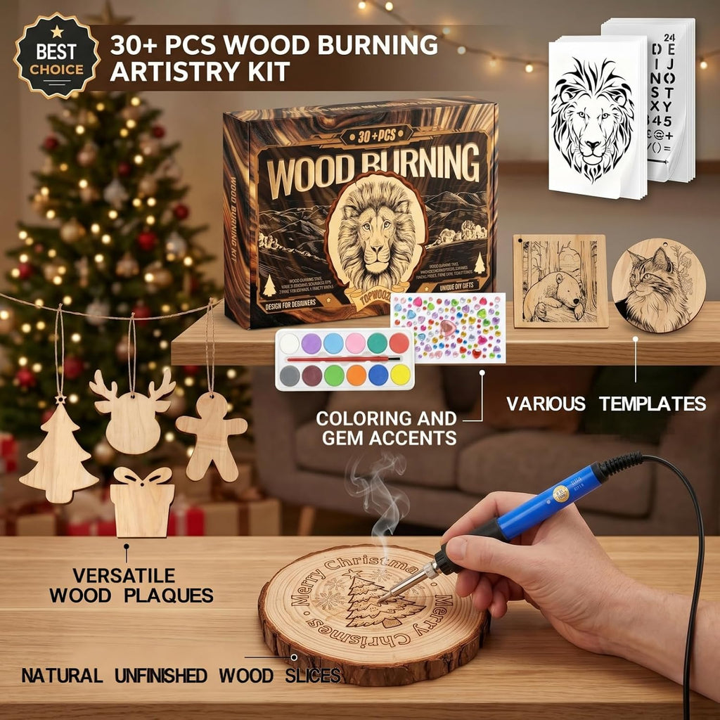 TOPWOOZU Wood Burning Tool Kit for Adults Beginners Christmas Gifts for Men