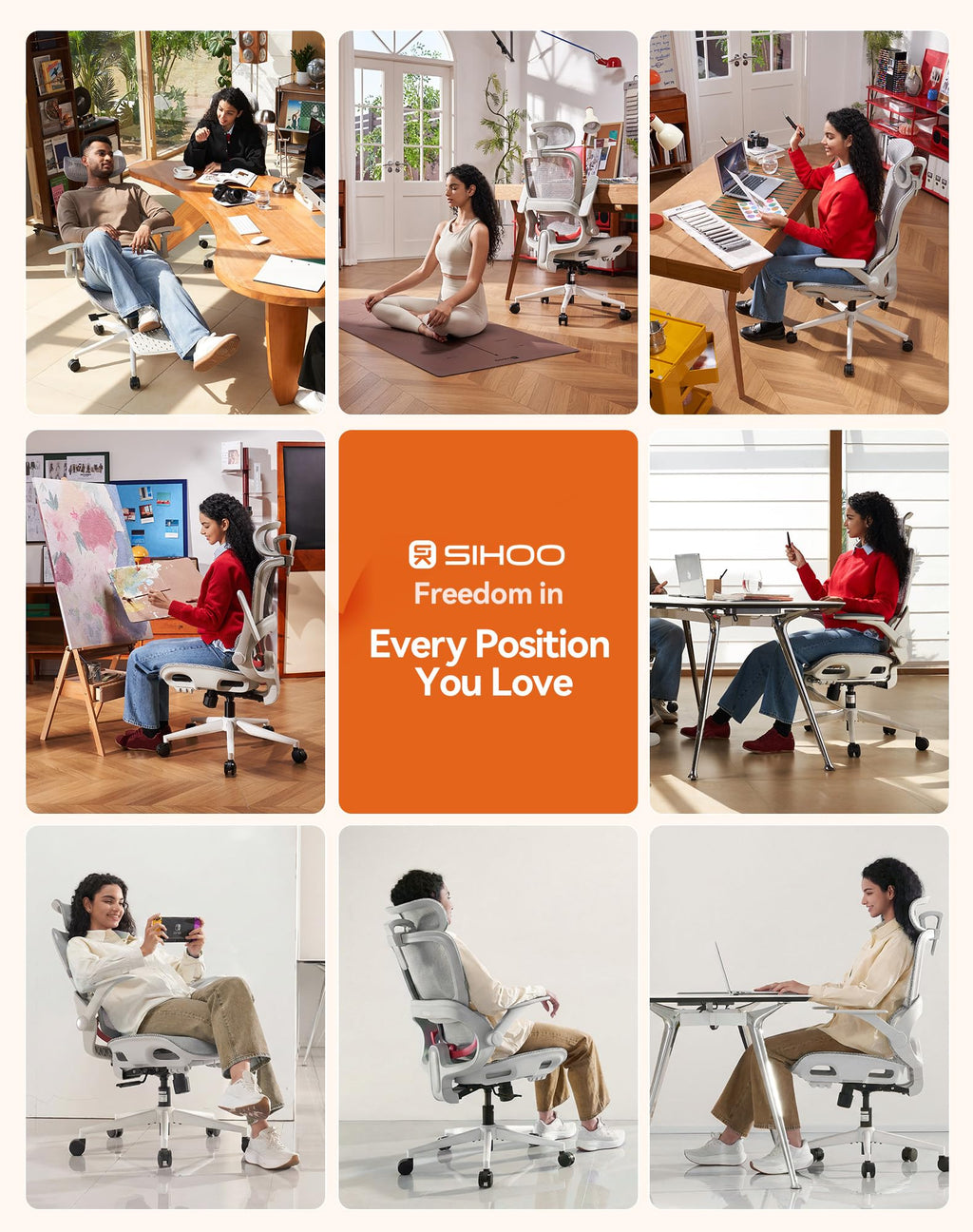 SIHOO M18 Ergonomic Office Chair, Mesh Back Desk Chair with Headrest