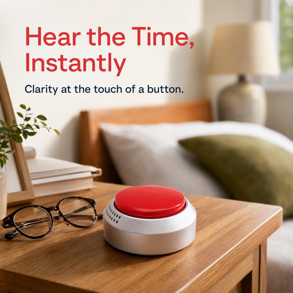 Talking Clock Button for The Blind, Elderly or Visually impaired (English)