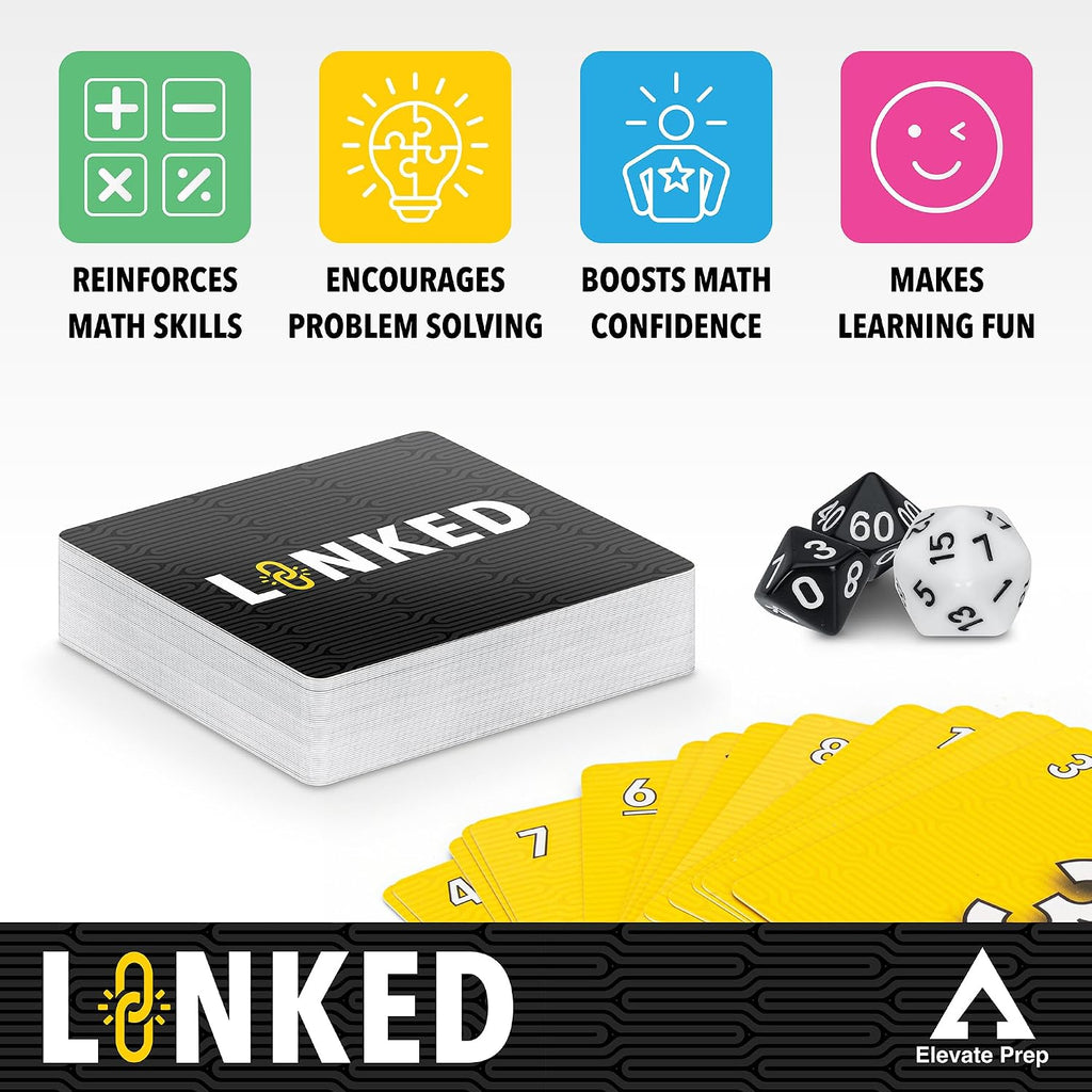 Elevate Prep: Linked — Number Linking Math Card Game (Ages 7+)