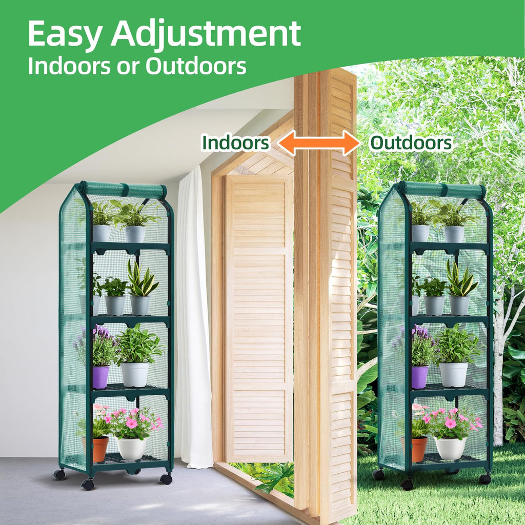 Ohuhu Portable Greenhouse with 4 Shelves (Mini & Large Sizes)
