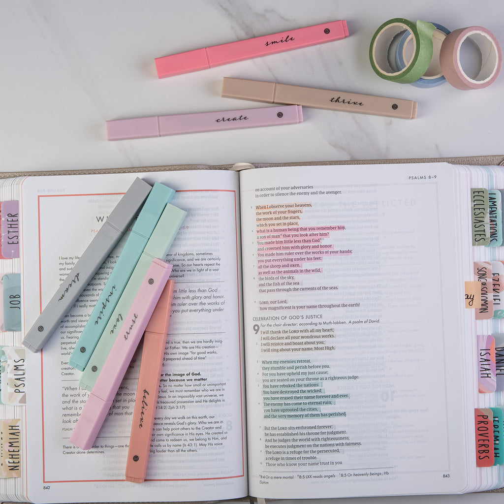 DIVERSEBEE Bible Highlighters with Soft Chisel Tip, No Bleed (Pastel)