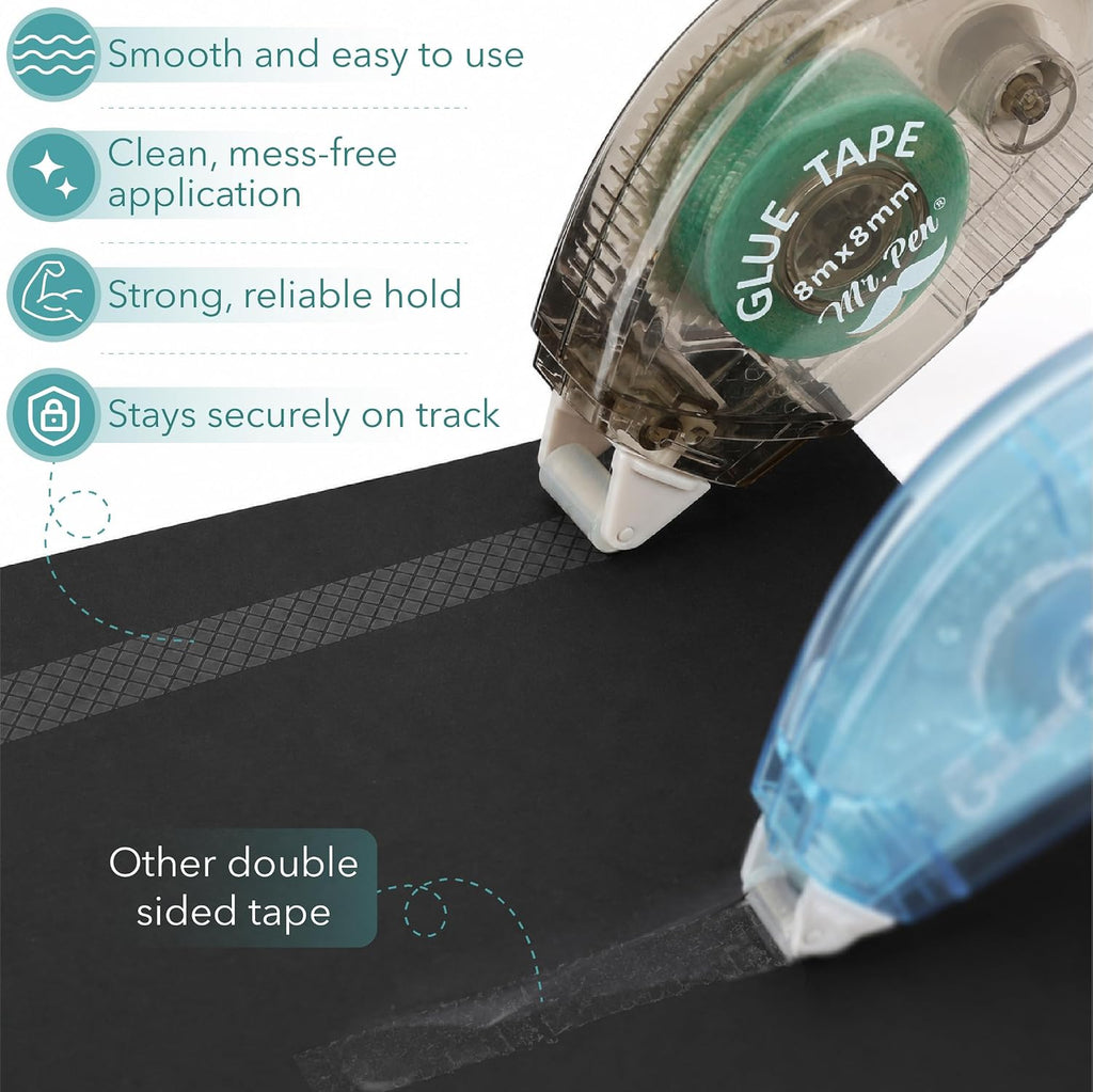 Mr. Pen- Scrapbook Tape, 0.31 in x 26 FT, 8 Pack, Double Sided Tape Roller