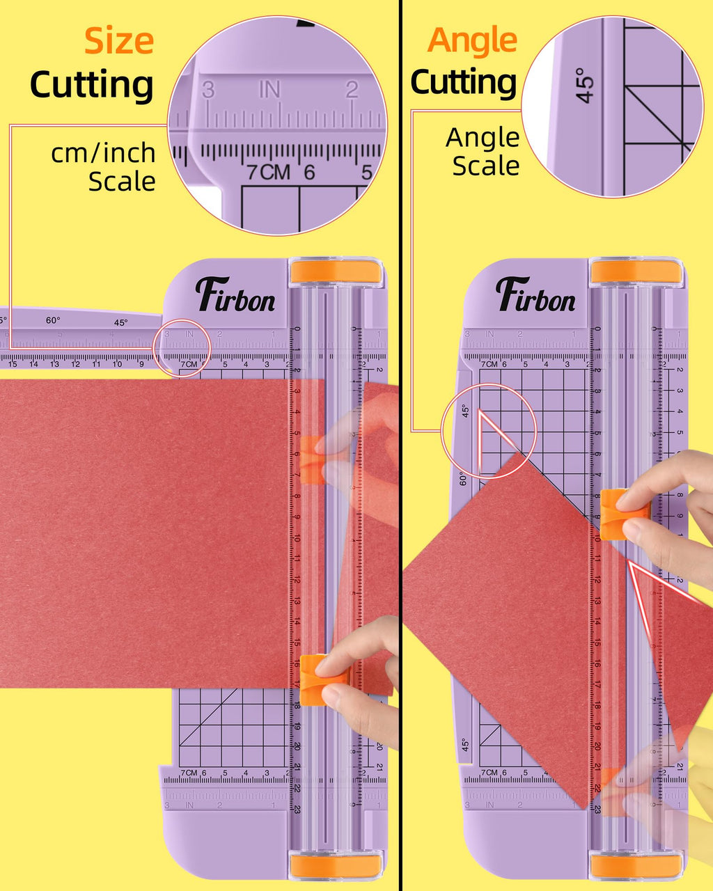 Firbon A5 Paper Cutter, Small Straight Paper Trimmer with Side Ruler