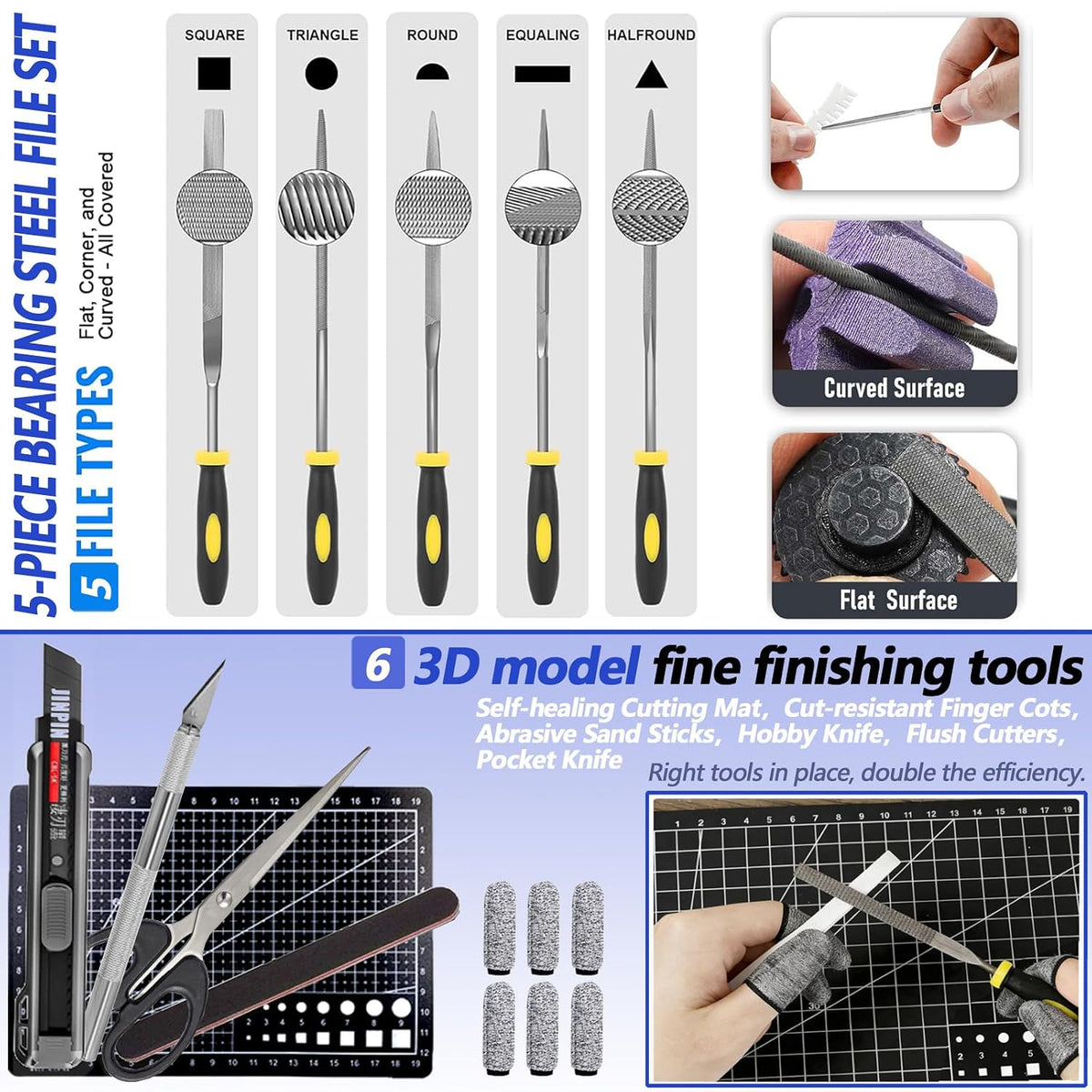 3D Printer Tool Kit: 262-Piece Accessory Set with Nozzle Kit & Mini Electric Grinder