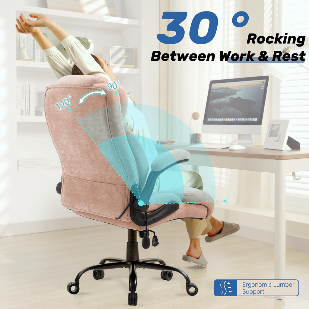 550LBS Big and Tall Office Chair, Comfy Heavy Duty Executive Chair with Adjustable Lumbar Support Double Spaces Casters, PU Leather Extra Wide Seat Ergonomic Computer Desk Chair for Back Pain, Black