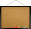 Black Wood-Framed Cork Bulletin Board, 17.7 × 13.3 Inches (K–12)