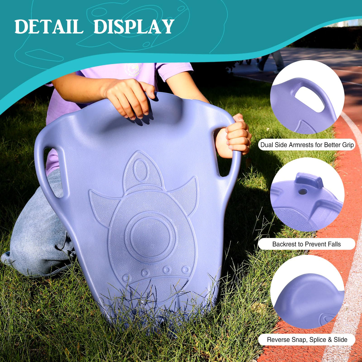 LLYJJKUWL Large Scooter Board with Handles - PE & Sensory Training Equipment