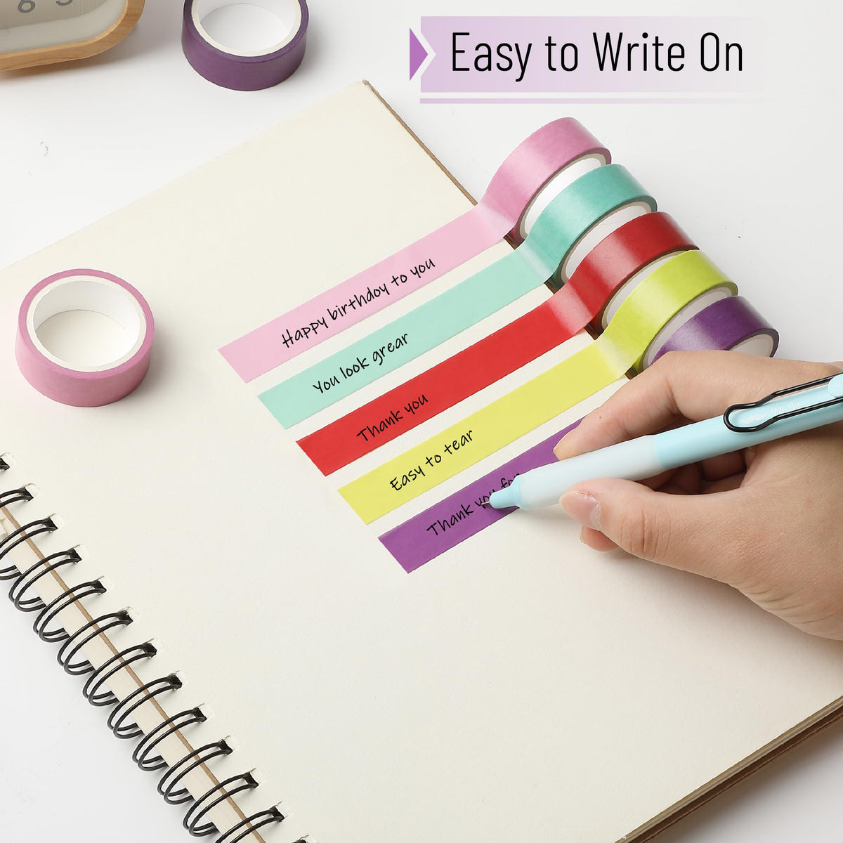 Mr. Pen- Washi Tape Set, 10 Rolls, 5.5 Yards/Roll