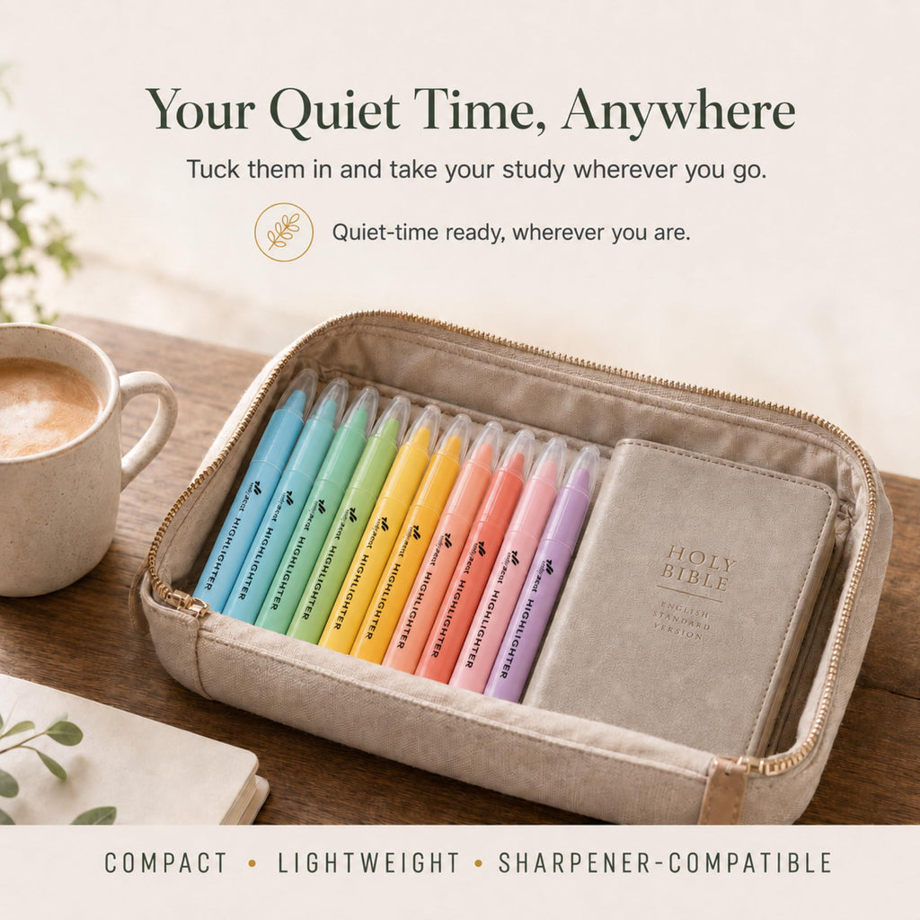 10 Pack Bible Safe Highlighters - Pastel Color, Wax Highlighters