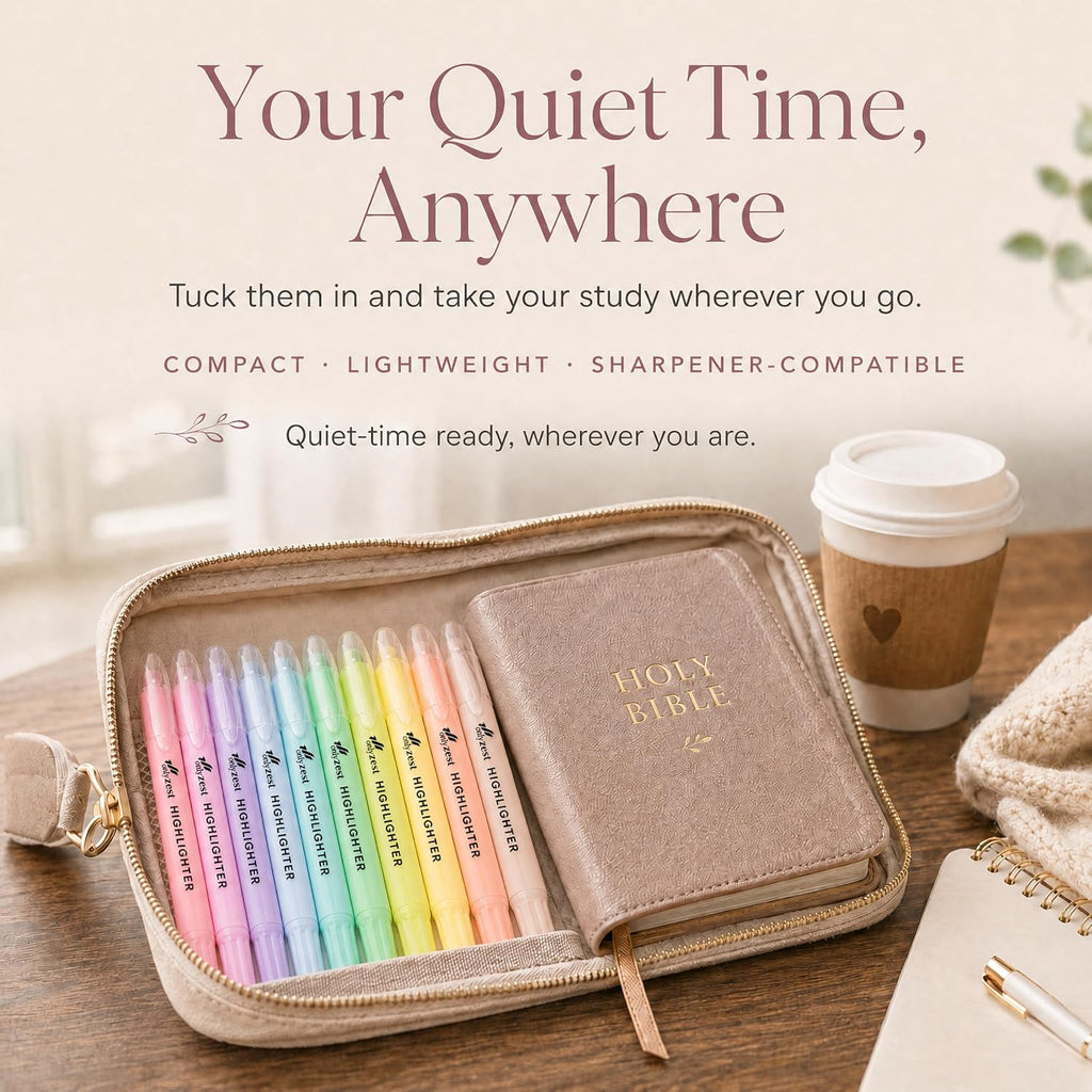 10 Pack Bible Safe Highlighters - Pastel Color, Wax Highlighters