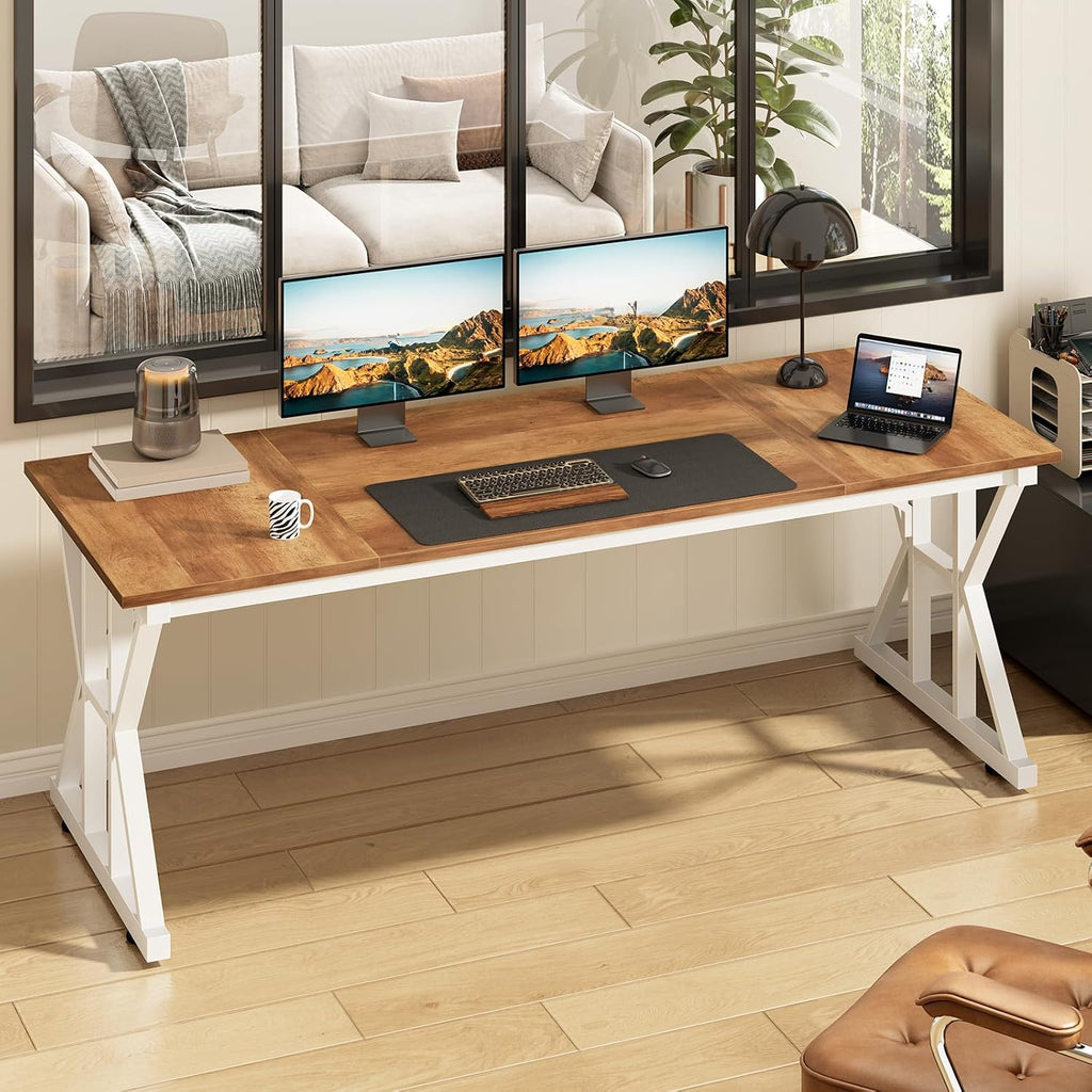 63" Large Computer Desk with Thickened Frame for Home Office, Living Room