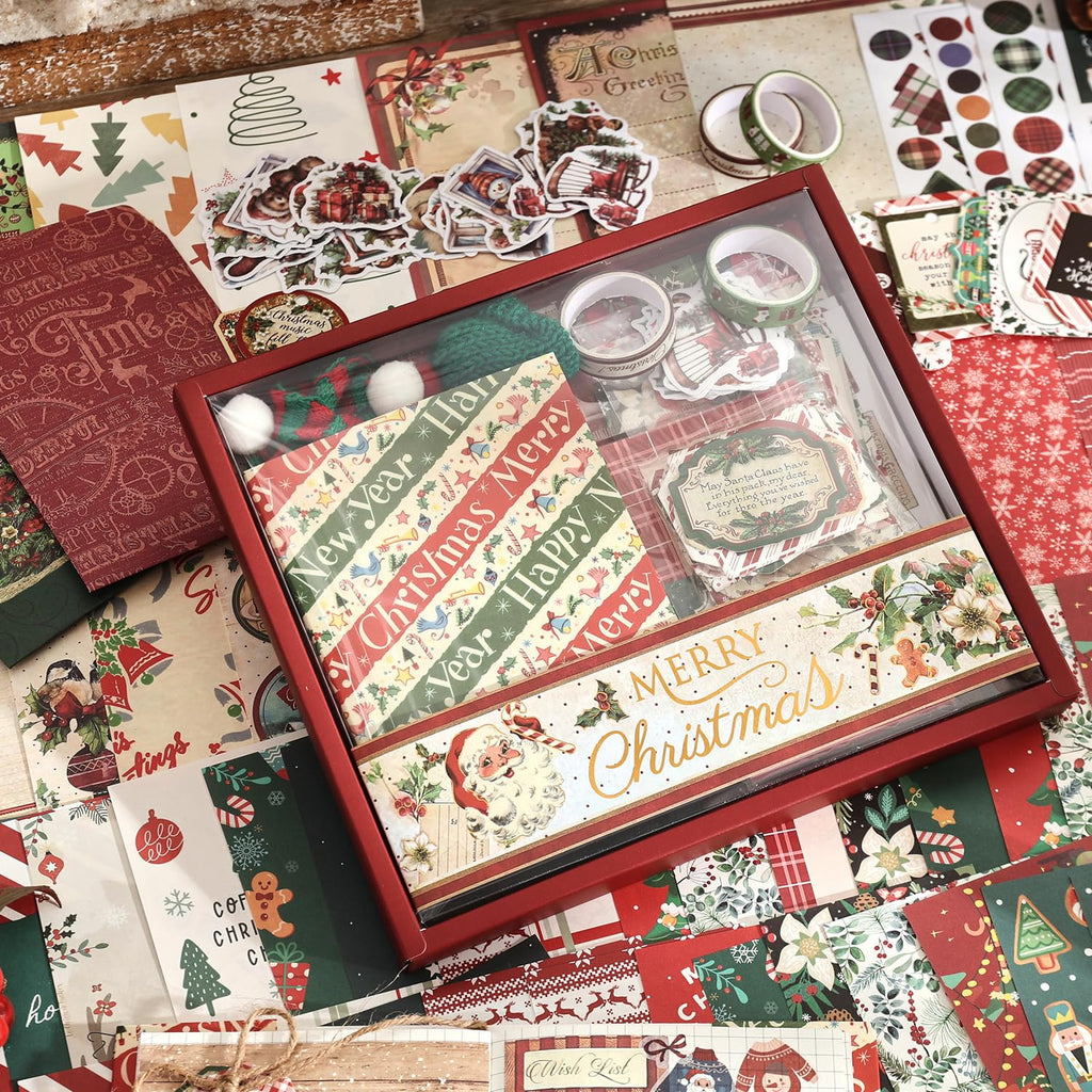 emmoolife 348 Pcs Scrapbooking Supplies Kit, Vintage Aesthetic Scrapbook Kit for Bullet Junk Journal, Stationery, A6 Grid Notebook, DIY Journaling Supplies, Birthday Craft Gift for Teen Girl Women