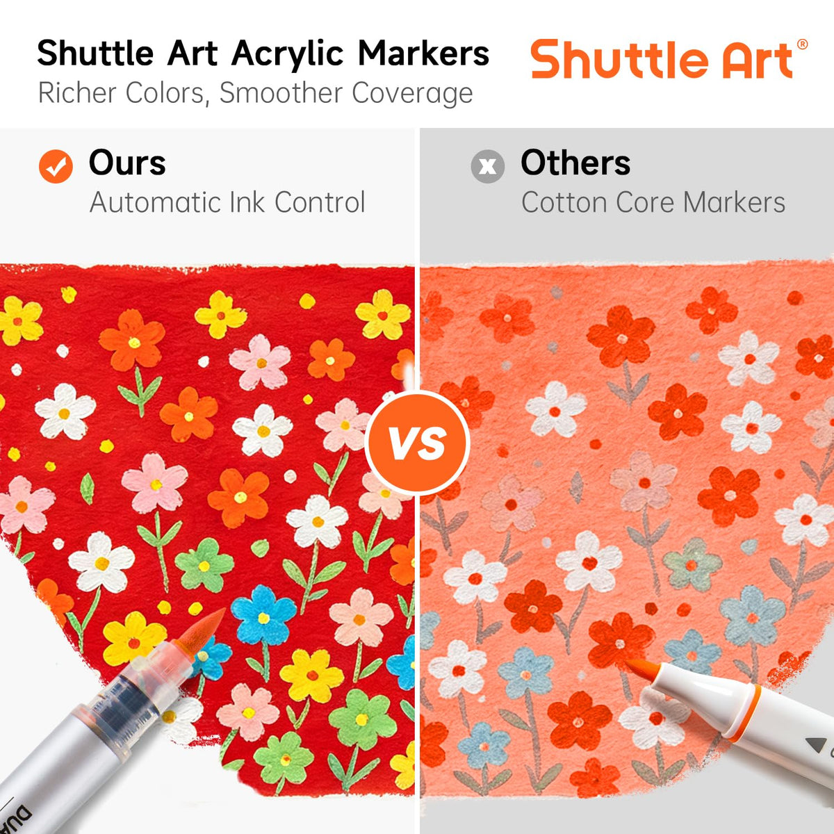 Shuttle Art 96 Colors Dual Tone Refillable Acrylic Markers with 100 Refills