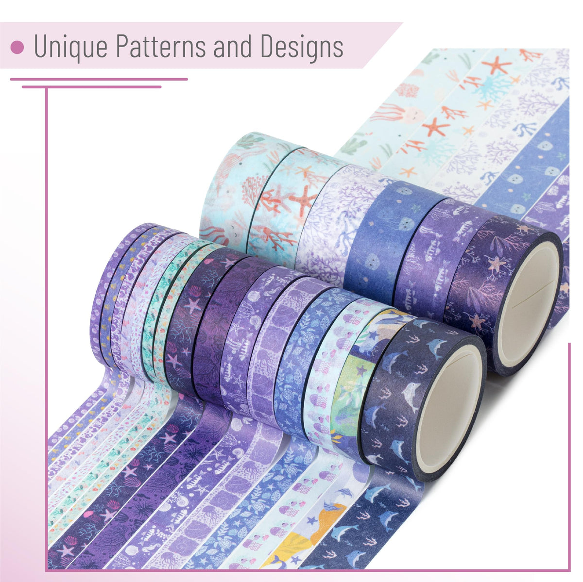 Mr. Pen- Washi Tape Set, 21 Rolls, Assorted Sizes, Floral