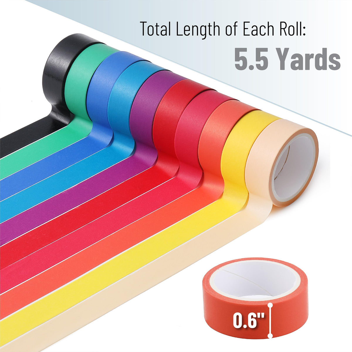Mr. Pen- Washi Tape Set, 10 Rolls, 5.5 Yards/Roll