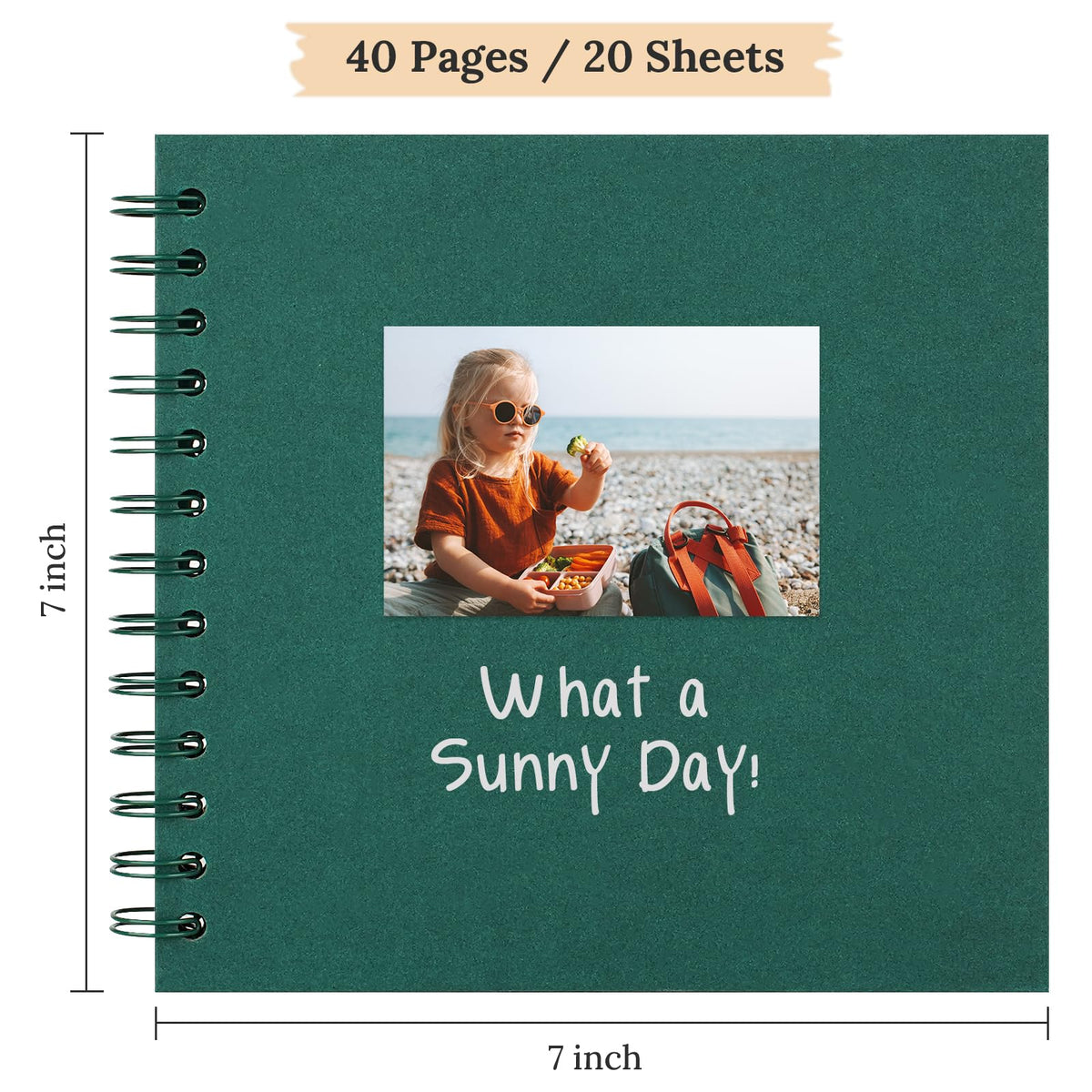 Polaroid Scrapbook Photo Album 7"x7" 20 Sheets 40 Pages Kraft Paper Khaki