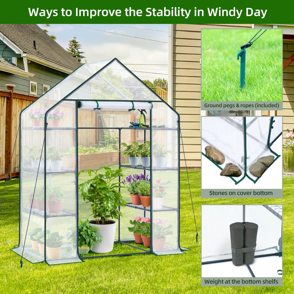 Ohuhu Plastic Greenhouse with 3–4 Tiers, Up to 22.56 Sq Ft