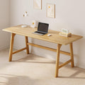 IOTXY Solid Wood Writing Table - 60" W Minimalist PC Computer Desk, Oak