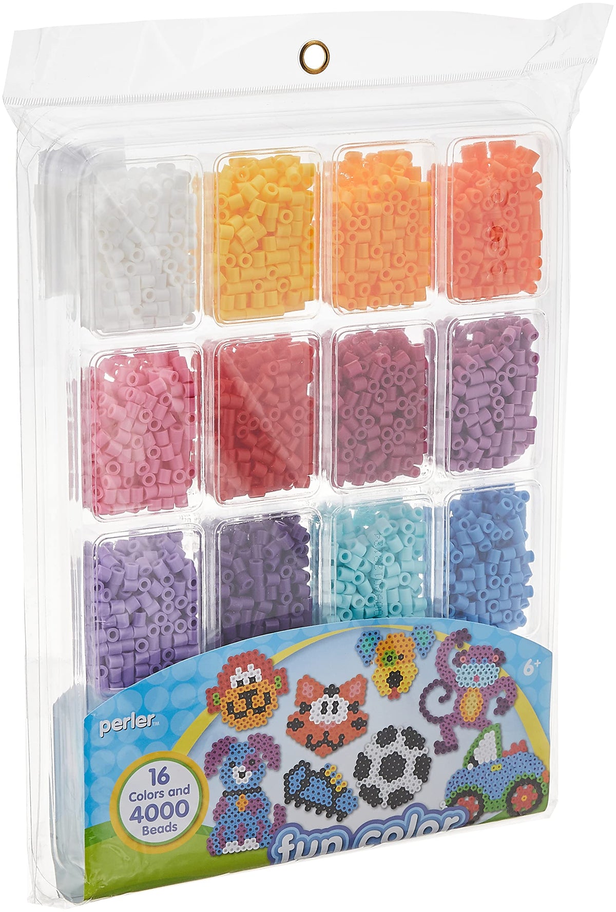 Perler 17605 Assorted Fuse Beads Kit with Storage Tray and Pattern Book for Arts and Crafts, Multicolor, 4001pcs