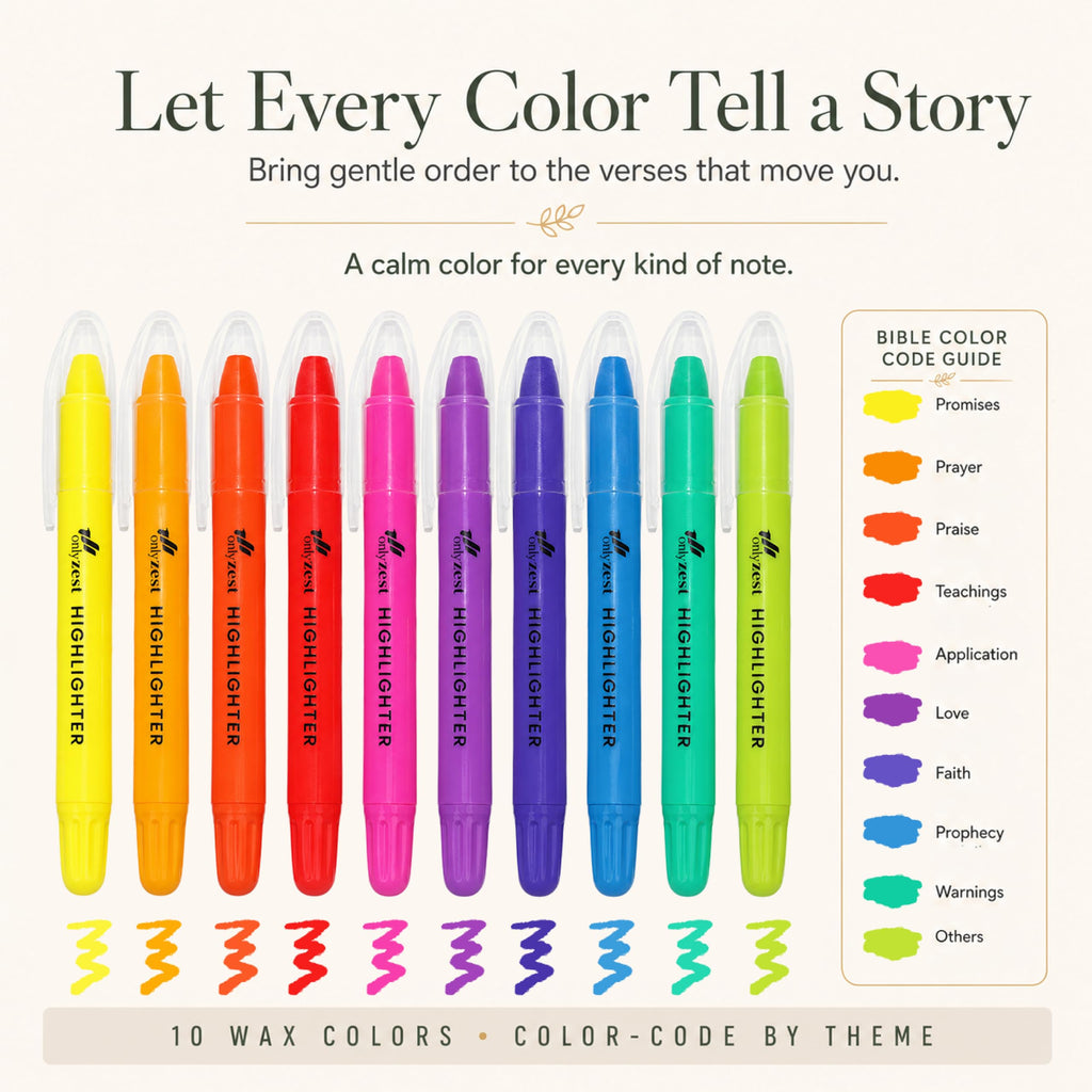 10 Pack Bible Safe Highlighters - Pastel Color, Wax Highlighters