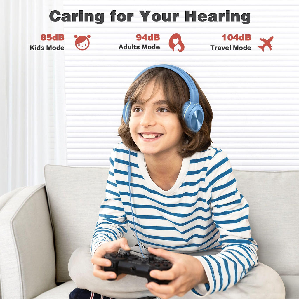 SIMOLIO Manyshare Kids Headphones with Mic, 3.5mm Wired School Headset