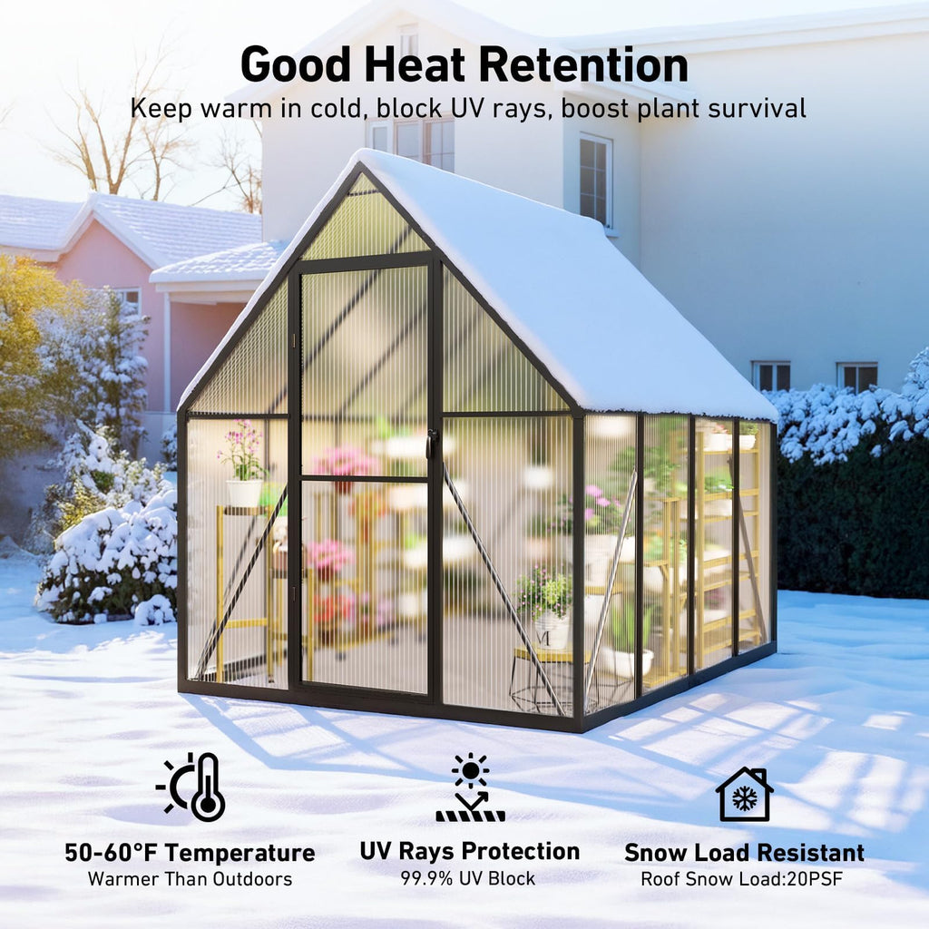 Windproof Tunnel Greenhouse with Thermometer (Multiple Sizes)