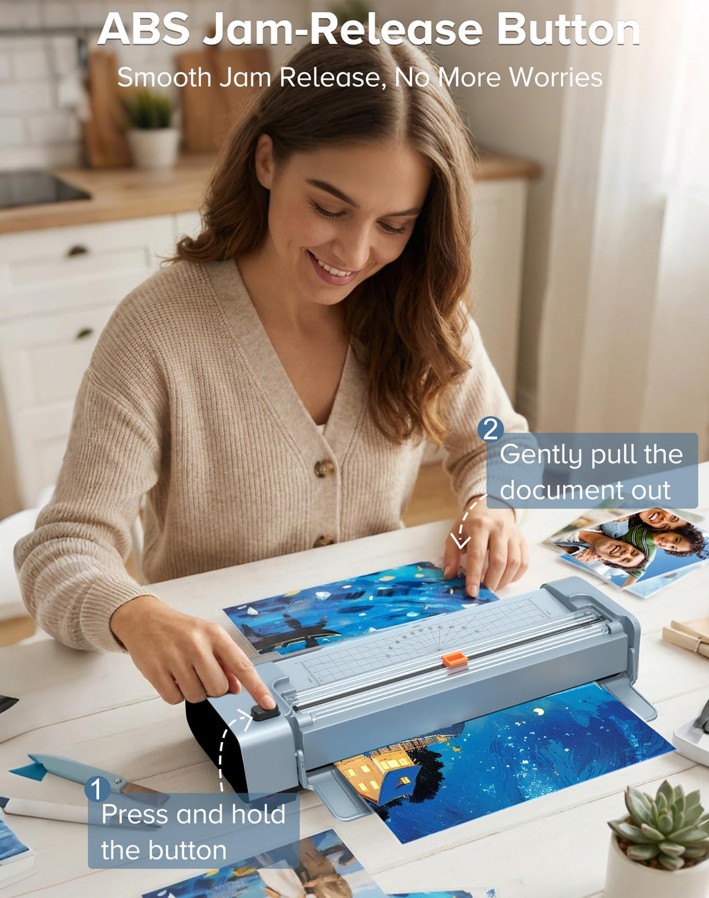 Laminator Machine 13 Inch, Mica Heating Dual Roller for Professional Lamination, 11x17 Personal Laminator with Laminating Pouches for Teachers, Hot & Cold Thermal Laminate for Home, Office