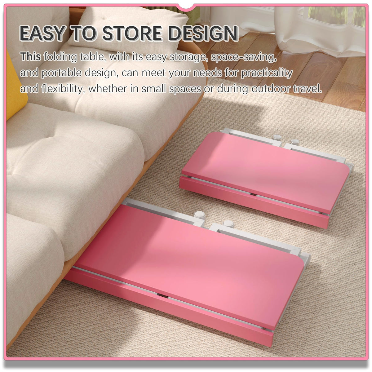 4NM 27.5-Inch Folding Student Desk with Wheels