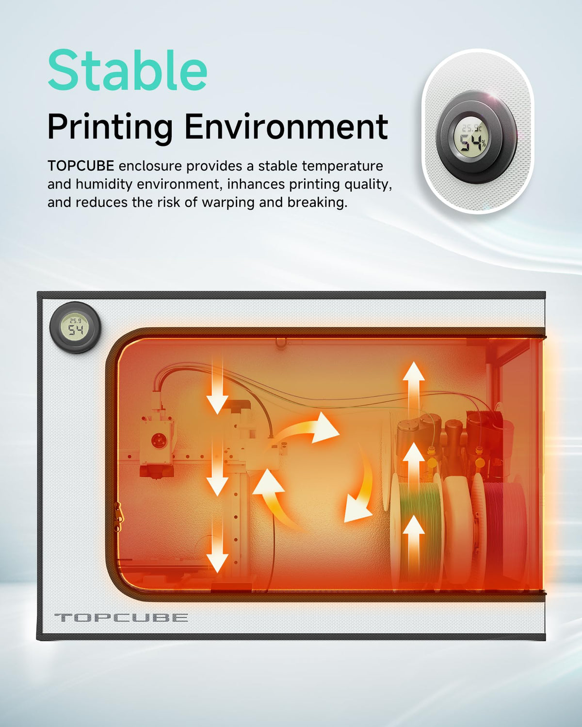 TOPCUBE 3D Printer Enclosure for Bambu Lab A1 Combo with LED Light