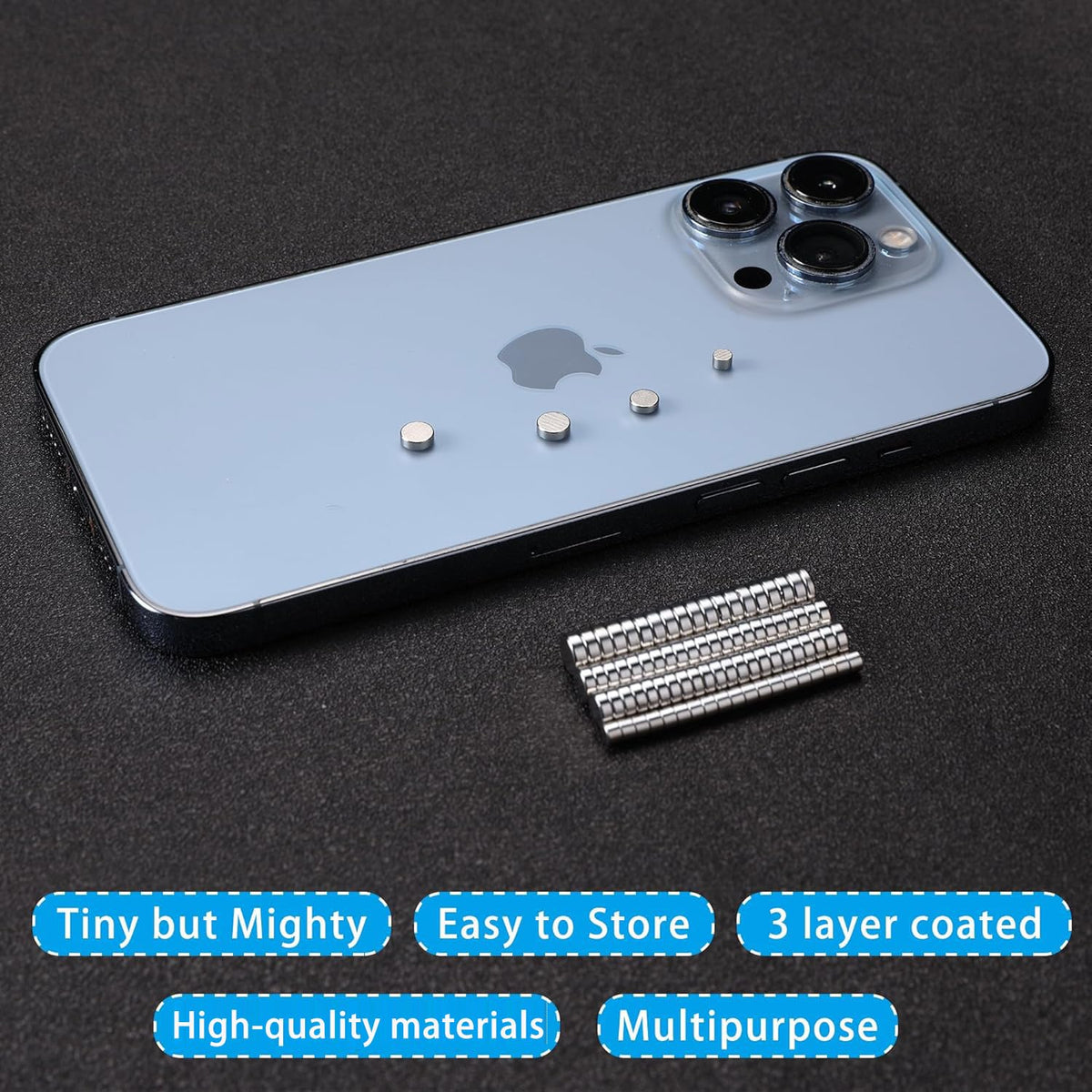 RHINOCATS 400Pcs Small Magnets, 4 Different Sizes Tiny Mini Magents, Multi-Use for Fridge, DIY, Office, Hobbies, Crafts and Science