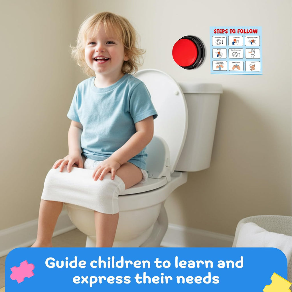 Autism Life Routine Chart with Speech Buttons-4Pcs Communication Aids