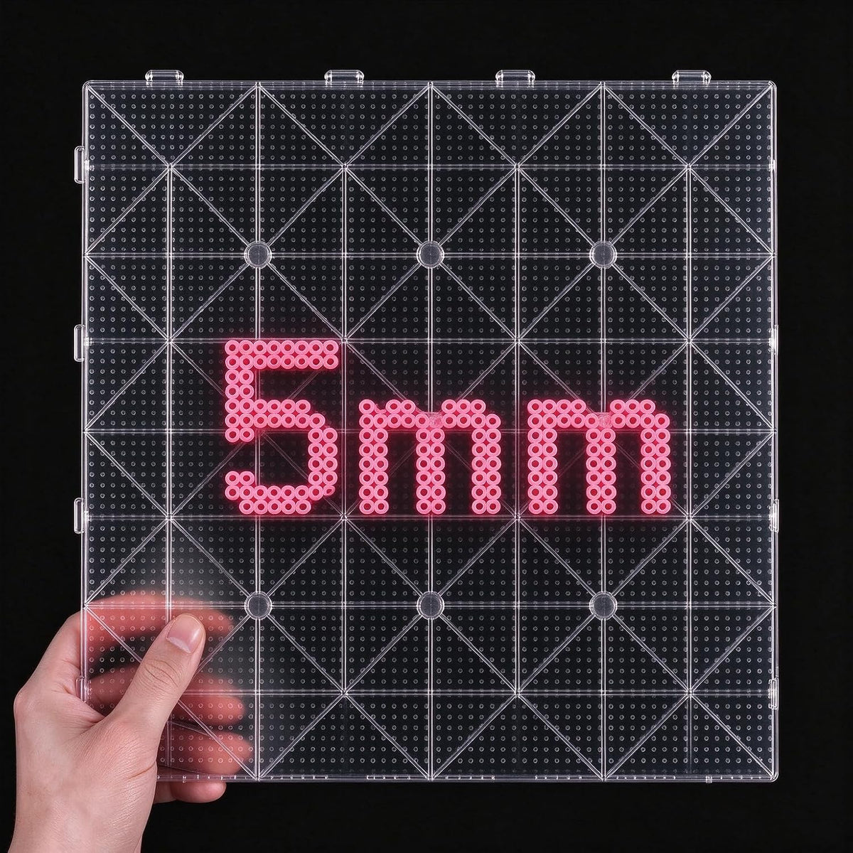 5mm Fuse Bead Pegboard Large Size peg Long Studs High Temperature Resistant Thickened DIY Craft Tool Set with Pause Protective Storage Case & Special Sponge