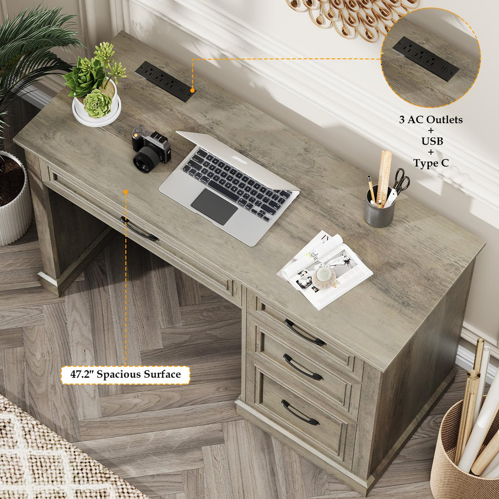 Vabches 47-Inch Student Desk with Drawers