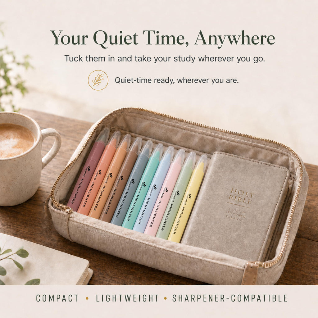 10 Pack Bible Safe Highlighters - Pastel Color, Wax Highlighters