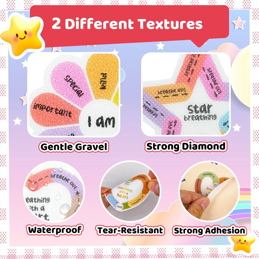 36 PCS Calm Strips for Anxiety Sensory Stickers - Fidget Stickers with Rough Texture - Adhesive Tactile Sensory Strips Anxiety Relief Items for Students, Adults