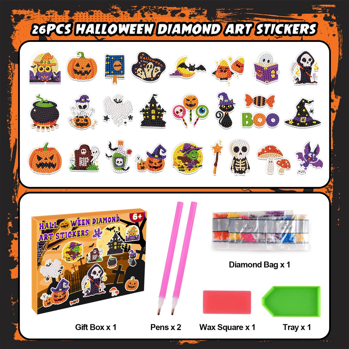 Labeol Diamond Art Kits for Kids Boys and Girls Ages 6-8-10-12 Easy to DIY Creative Diamond Art Sticker Craft by Numbers Kits for Kids and Adult Beginners (Animal)