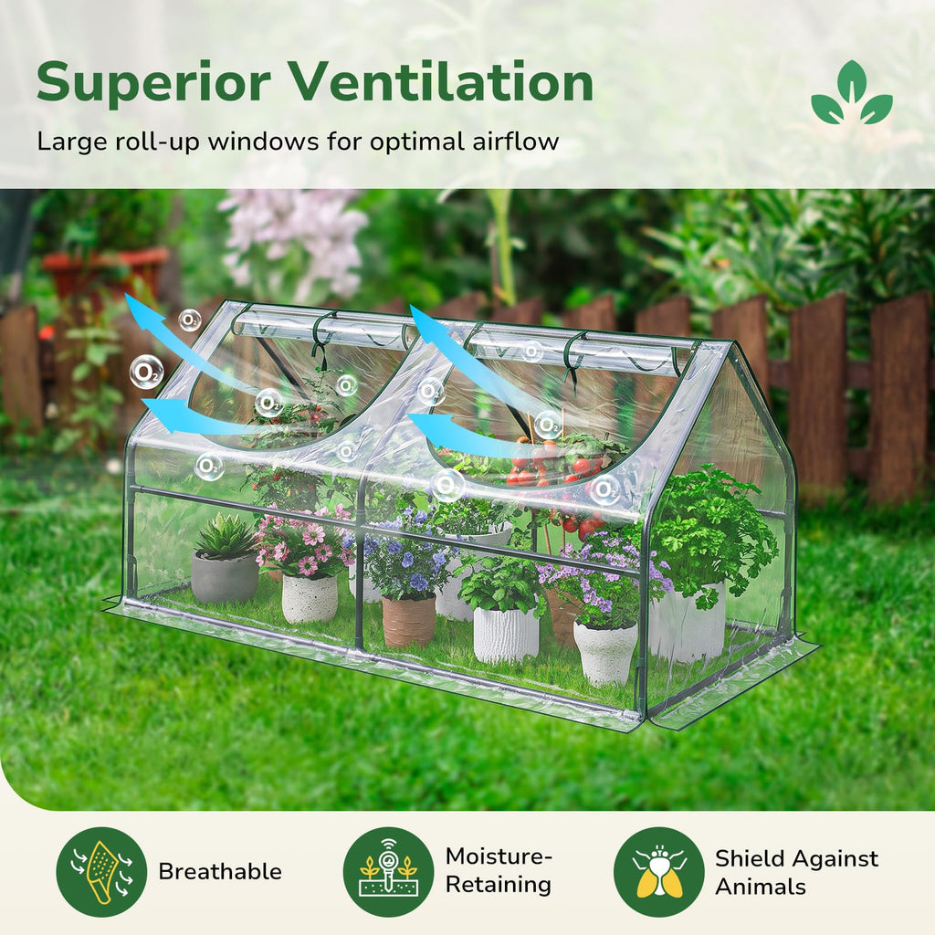 Greatbuddy Small Greenhouse, 9 Sq Ft (3 ft × 3 ft)