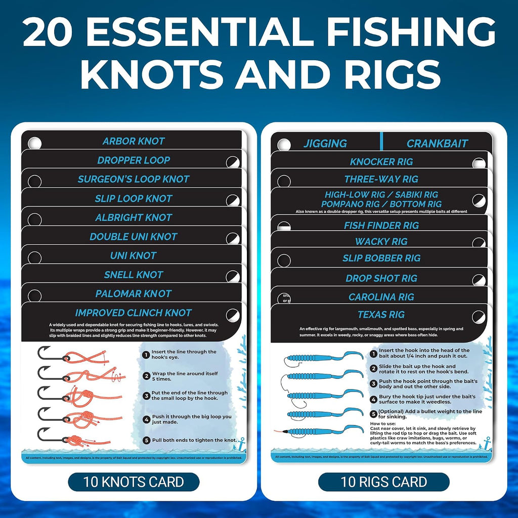 20 Essential Fishing Knots Pocket Reference Card